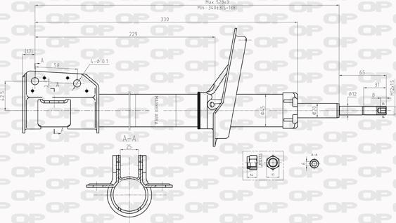 Open Parts SAB8012.31 - Амортисьор vvparts.bg