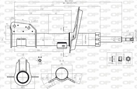 Open Parts SAB8127.31 - Амортисьор vvparts.bg