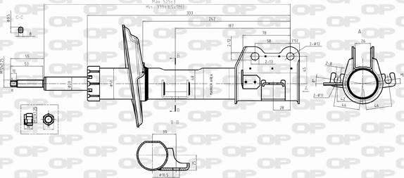 Open Parts SAB8392.31 - Амортисьор vvparts.bg