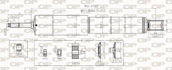 Open Parts SAB8266.32 - Амортисьор vvparts.bg