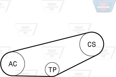 Optibelt 4 PK 855KT1 - Комплект пистов ремък vvparts.bg