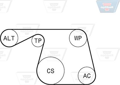 Optibelt 6 PK 1310KT1 - Комплект пистов ремък vvparts.bg