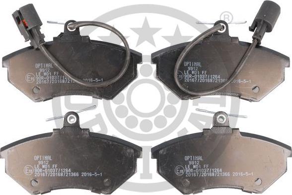 Optimal BP-09912 - Комплект спирачно феродо, дискови спирачки vvparts.bg