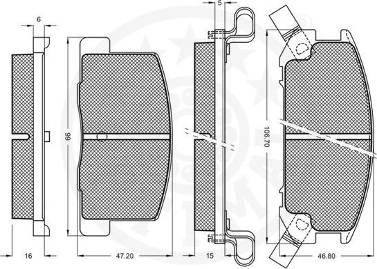 Optimal 9414 - Комплект спирачно феродо, дискови спирачки vvparts.bg