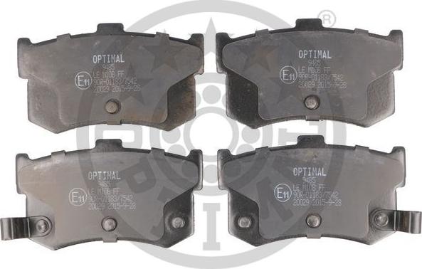 Optimal 9485 - Комплект спирачно феродо, дискови спирачки vvparts.bg