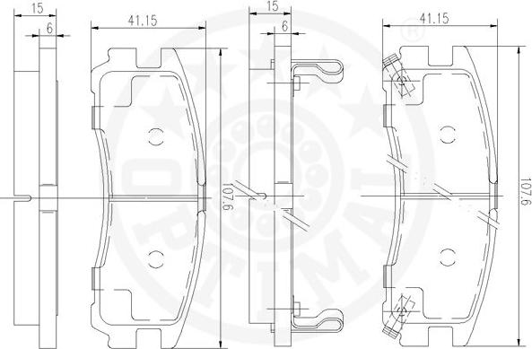 Optimal 9594 - Комплект спирачно феродо, дискови спирачки vvparts.bg