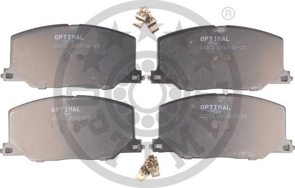 Optimal 9549 - Комплект спирачно феродо, дискови спирачки vvparts.bg