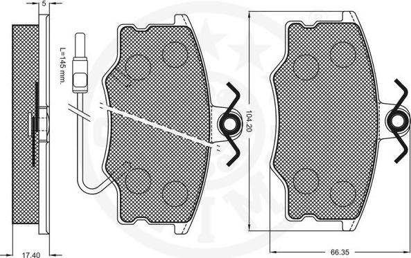 Optimal 9547 - Комплект спирачно феродо, дискови спирачки vvparts.bg