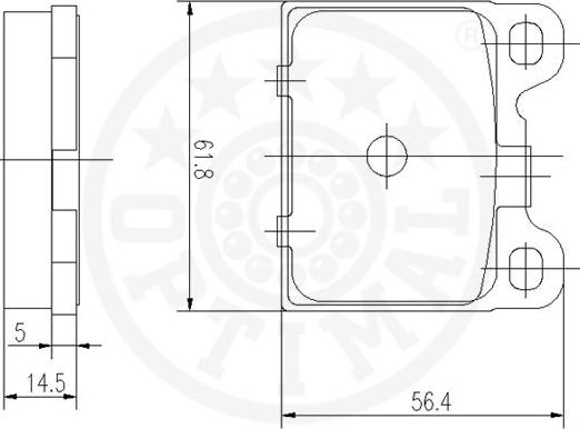 Optimal 9509 - Комплект спирачно феродо, дискови спирачки vvparts.bg