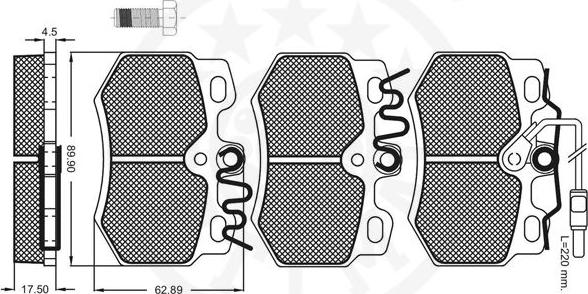 Optimal 9514 - Комплект спирачно феродо, дискови спирачки vvparts.bg