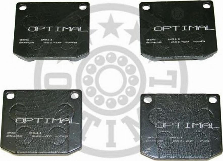 Optimal 9511 - Комплект спирачно феродо, дискови спирачки vvparts.bg