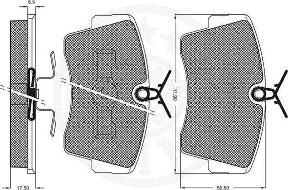 Optimal 9586 - Комплект спирачно феродо, дискови спирачки vvparts.bg