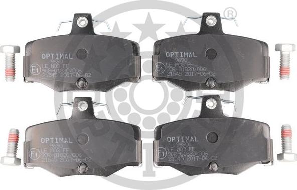 Optimal BP-09690 - Комплект спирачно феродо, дискови спирачки vvparts.bg