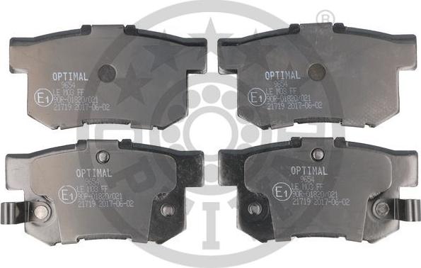 Optimal BP-09654 - Комплект спирачно феродо, дискови спирачки vvparts.bg