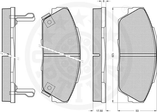 Optimal 9652 - Комплект спирачно феродо, дискови спирачки vvparts.bg