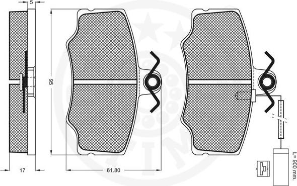 Optimal 9688 - Комплект спирачно феродо, дискови спирачки vvparts.bg