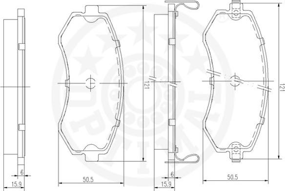 Optimal 9634 - Комплект спирачно феродо, дискови спирачки vvparts.bg