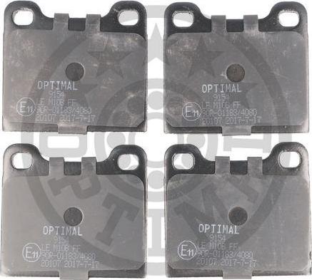 Optimal 9154 - Комплект спирачно феродо, дискови спирачки vvparts.bg