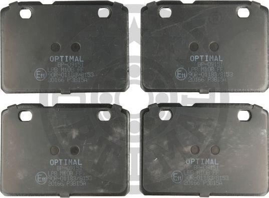 Optimal 9151 - Комплект спирачно феродо, дискови спирачки vvparts.bg