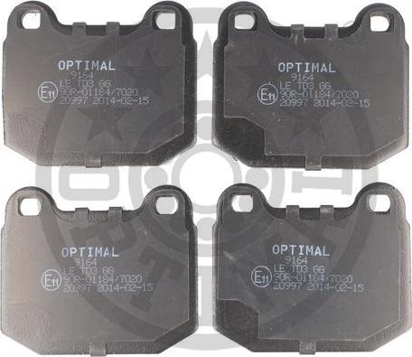 Optimal 9164 - Комплект спирачно феродо, дискови спирачки vvparts.bg