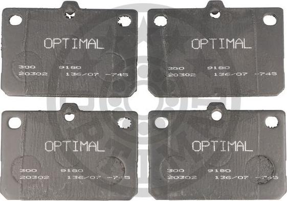Optimal 9180 - Комплект спирачно феродо, дискови спирачки vvparts.bg
