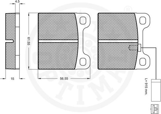 Optimal 9845 - Комплект спирачно феродо, дискови спирачки vvparts.bg