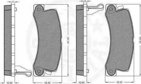 Optimal 9807 - Комплект спирачно феродо, дискови спирачки vvparts.bg