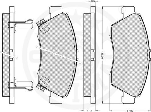 Optimal 9815 - Комплект спирачно феродо, дискови спирачки vvparts.bg