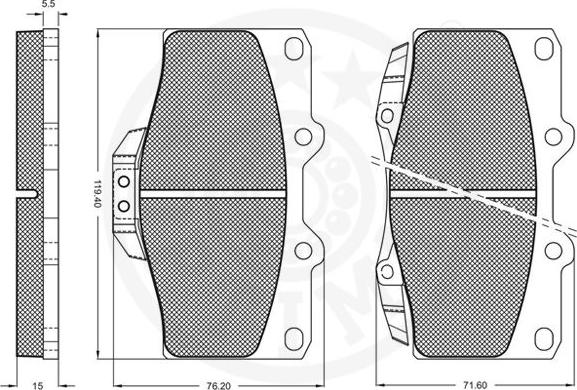 Optimal 9880 - Комплект спирачно феродо, дискови спирачки vvparts.bg