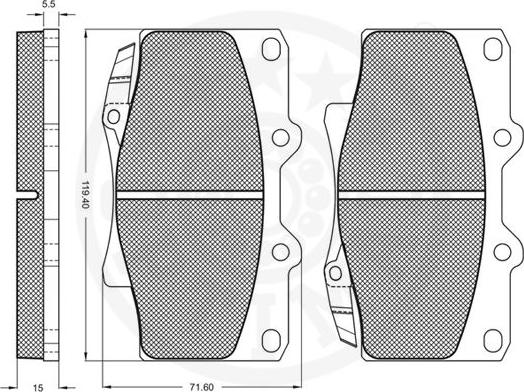 Optimal 9836 - Комплект спирачно феродо, дискови спирачки vvparts.bg