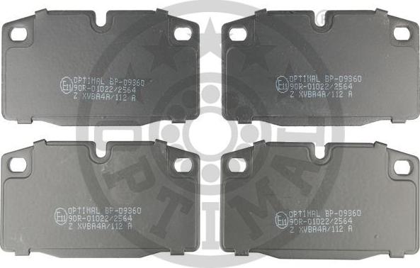 Optimal BP-09360 - Комплект спирачно феродо, дискови спирачки vvparts.bg