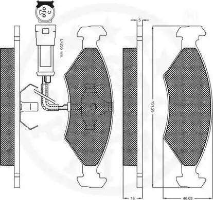 Optimal 9303 - Комплект спирачно феродо, дискови спирачки vvparts.bg