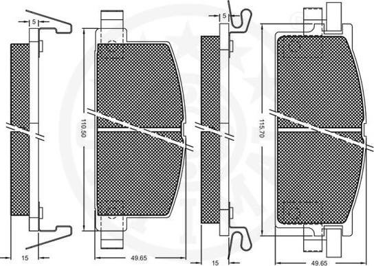 Optimal 9317 - Комплект спирачно феродо, дискови спирачки vvparts.bg