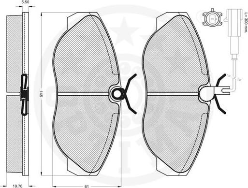 Optimal 10490 - Комплект спирачно феродо, дискови спирачки vvparts.bg