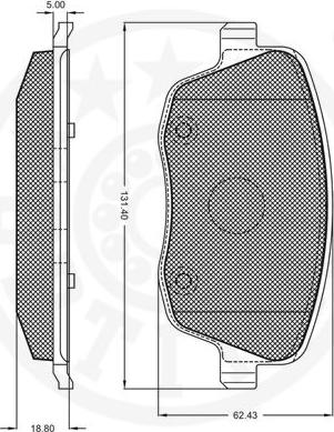 Optimal 10492 - Комплект спирачно феродо, дискови спирачки vvparts.bg