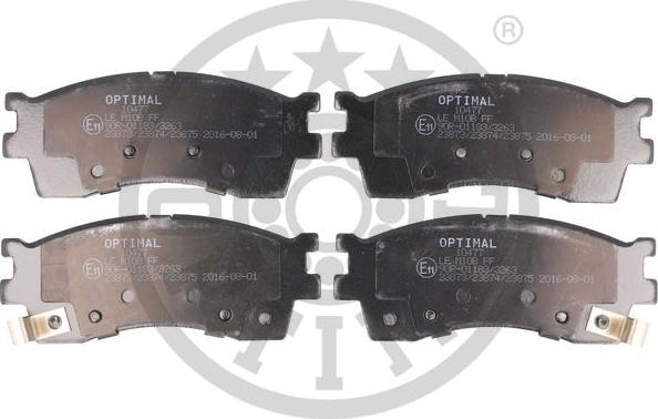 Optimal BP-10477 - Комплект спирачно феродо, дискови спирачки vvparts.bg