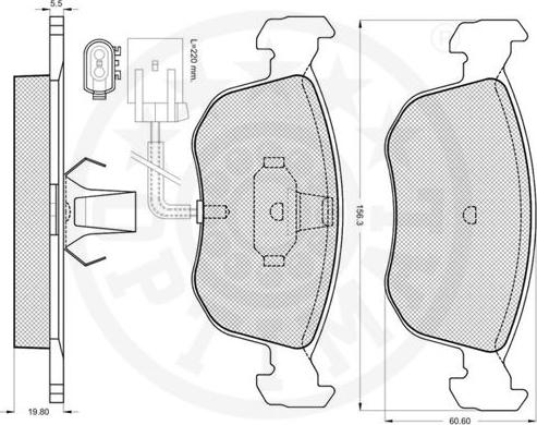 Optimal 10045 - Комплект спирачно феродо, дискови спирачки vvparts.bg