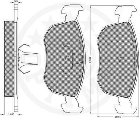 Optimal 10046 - Комплект спирачно феродо, дискови спирачки vvparts.bg