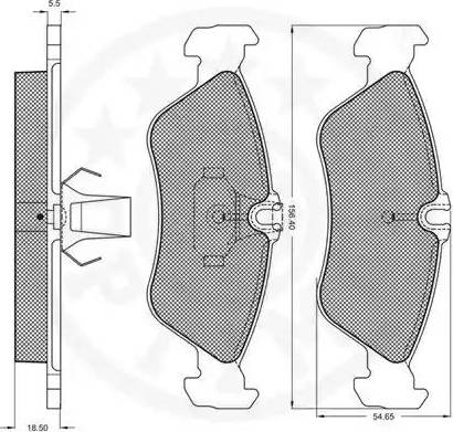 Optimal 10052 - Комплект спирачно феродо, дискови спирачки vvparts.bg