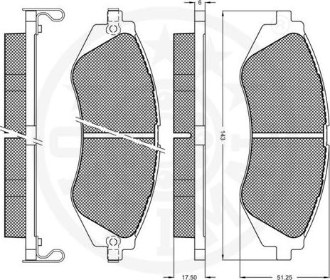 Optimal 10195 - Комплект спирачно феродо, дискови спирачки vvparts.bg