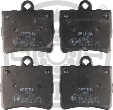 Optimal BP-10169 - Комплект спирачно феродо, дискови спирачки vvparts.bg