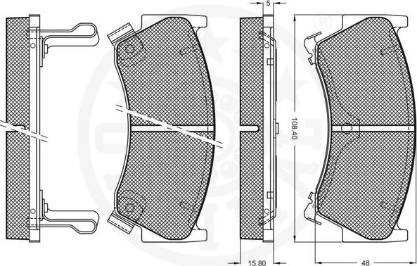 Optimal 10183 - Комплект спирачно феродо, дискови спирачки vvparts.bg