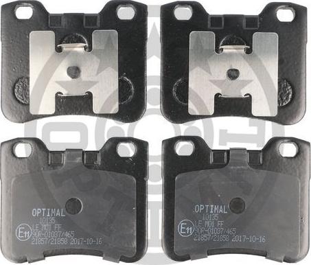 Optimal BP-10135 - Комплект спирачно феродо, дискови спирачки vvparts.bg