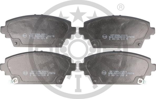 Optimal BP-10311 - Комплект спирачно феродо, дискови спирачки vvparts.bg