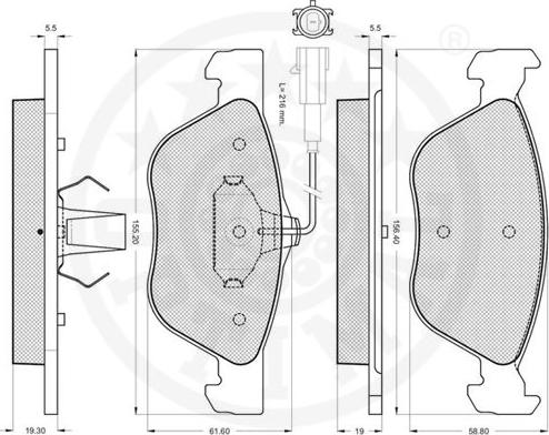 Optimal 10318 - Комплект спирачно феродо, дискови спирачки vvparts.bg