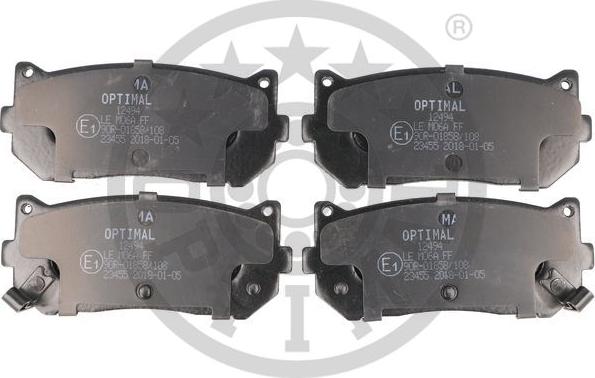 Optimal BP-12494 - Комплект спирачно феродо, дискови спирачки vvparts.bg