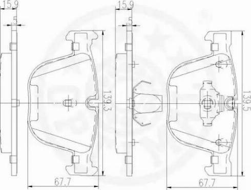 Optimal 12497 - Комплект спирачно феродо, дискови спирачки vvparts.bg