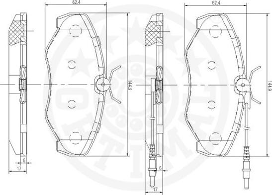 Optimal 12461 - Комплект спирачно феродо, дискови спирачки vvparts.bg