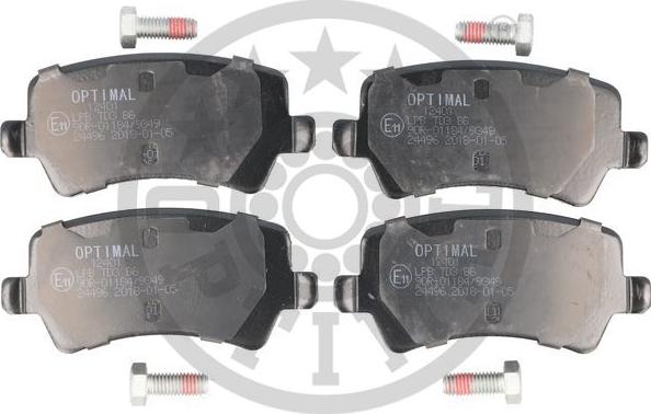 Optimal BP-12401 - Комплект спирачно феродо, дискови спирачки vvparts.bg