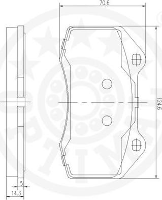 Optimal 12474 - Комплект спирачно феродо, дискови спирачки vvparts.bg